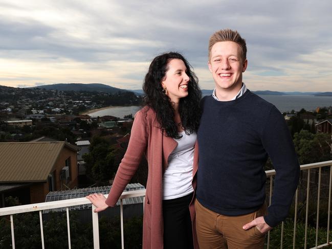 Thrilled new home owners Georgia and Marcel Swanepoel will pick up the keys to their new home this week. Picture: ZAK SIMMONDS