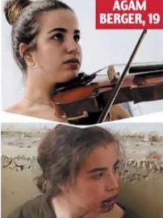 Gifted violinst, Agam Berger, was kidnapped by Hamas from the IDF Nahal Oz base. Picture: Daily Mail