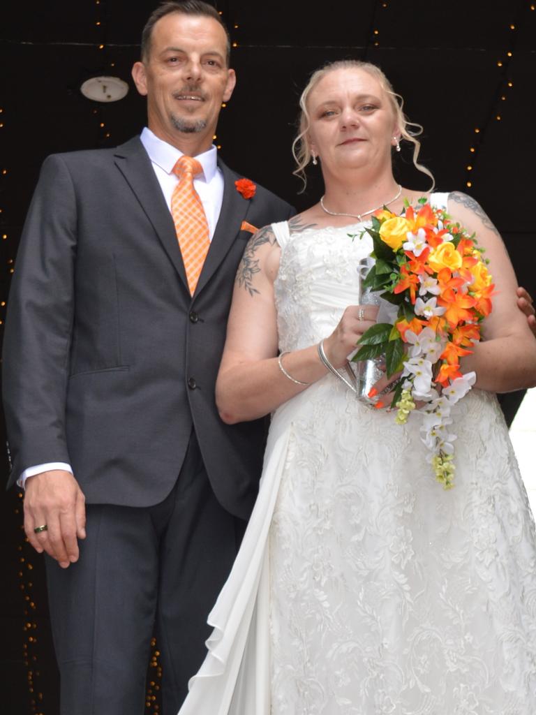 Rebecca Hobbs and Paul Stephenson married after two decades of loving each other. Picture Supplied