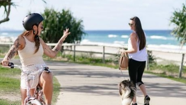 The Gold Coast Oceanway. It is popular for cyclists and walkers.