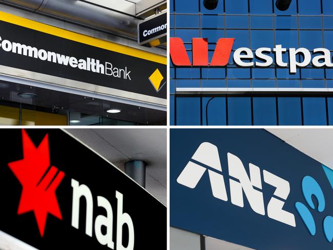 COMPOSITE 4:3 - Australia's four big banks Commonwealth, Westpac, NAB, ANZ. Picture: NCA Newswire