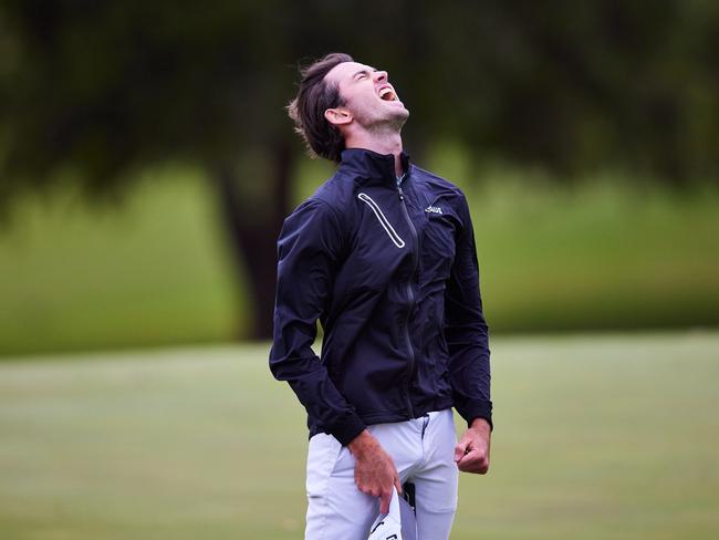 Elvis Smylie celebrates winning the WA Open at Mandurah. Photo: Supplied Golf Australia