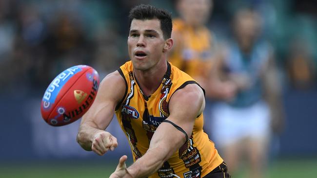 The Hawks need their midfielders, such as Jaeger O’Meara, to provide better service for their forwards. Picture: AAP