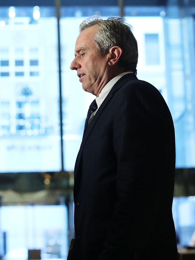 Anti-vaxxer Robert F Kennedy Jr after a meeting at Trump Tower in New York City. Picture: Getty Images