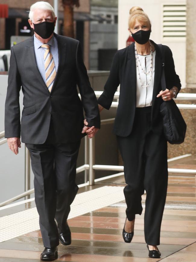 Ben Roberts-Smith’s parents, Len and Sue, arrive at the Supreme Court in Sydney on Wednesday. Picture: John Grainger