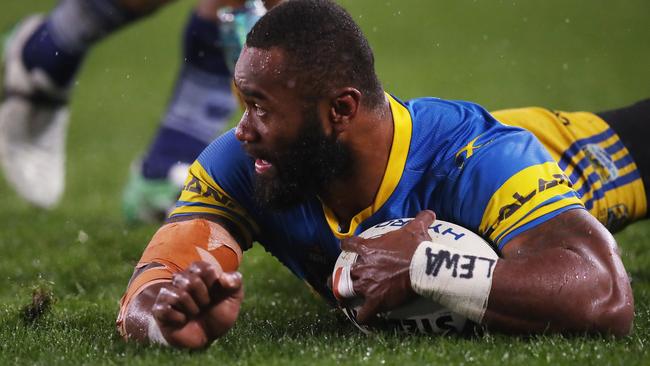 Semi Radradra scores a try for the Eels. Picture: Phil Hillyard