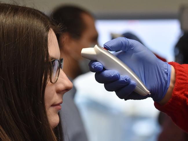 Staff at Budapest's Liszt Ferenc Airport tested for coronavirus. Picture: AFP