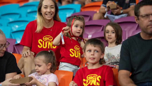 Fans at the 2024 AFL match between Gold Coast Suns and North Melbourne at TIO Stadium. Picture: Pema Tamang Pakhrin