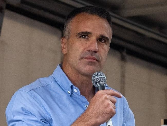 South Australian Premier Peter Malinauskas at the Save the Cranker rally on the steps of parliament . Picture: Instagram / @pmalinauskasmp