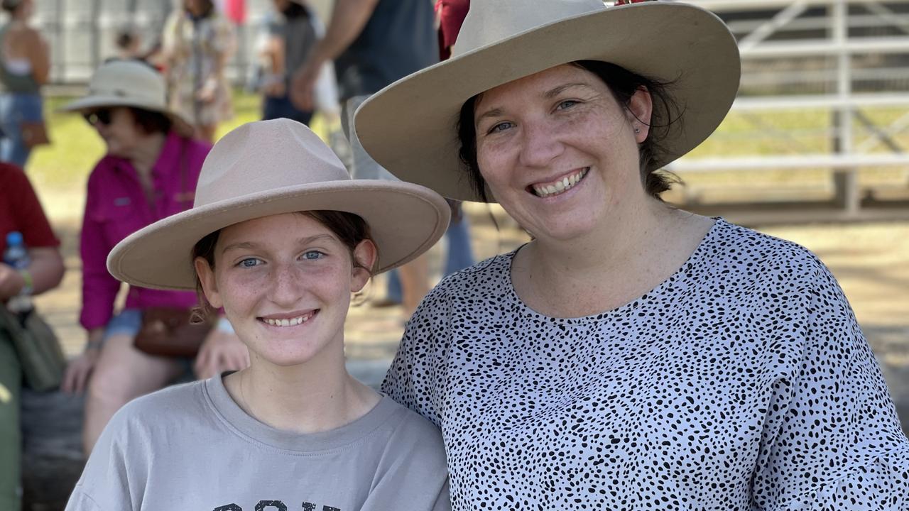 Keelyn and Dominique Cox, from Brisbane, enjoy day one of the 2024 Gympie Muster, at the Amamoor State Forest on August 22, 2024.