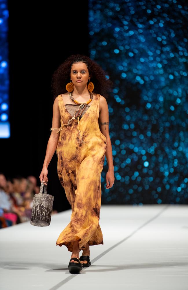 2024 Country to Couture at the Darwin Convention Centre showcases hand-designed First Nations fashion. Picture: Pema Tamang Pakhrin