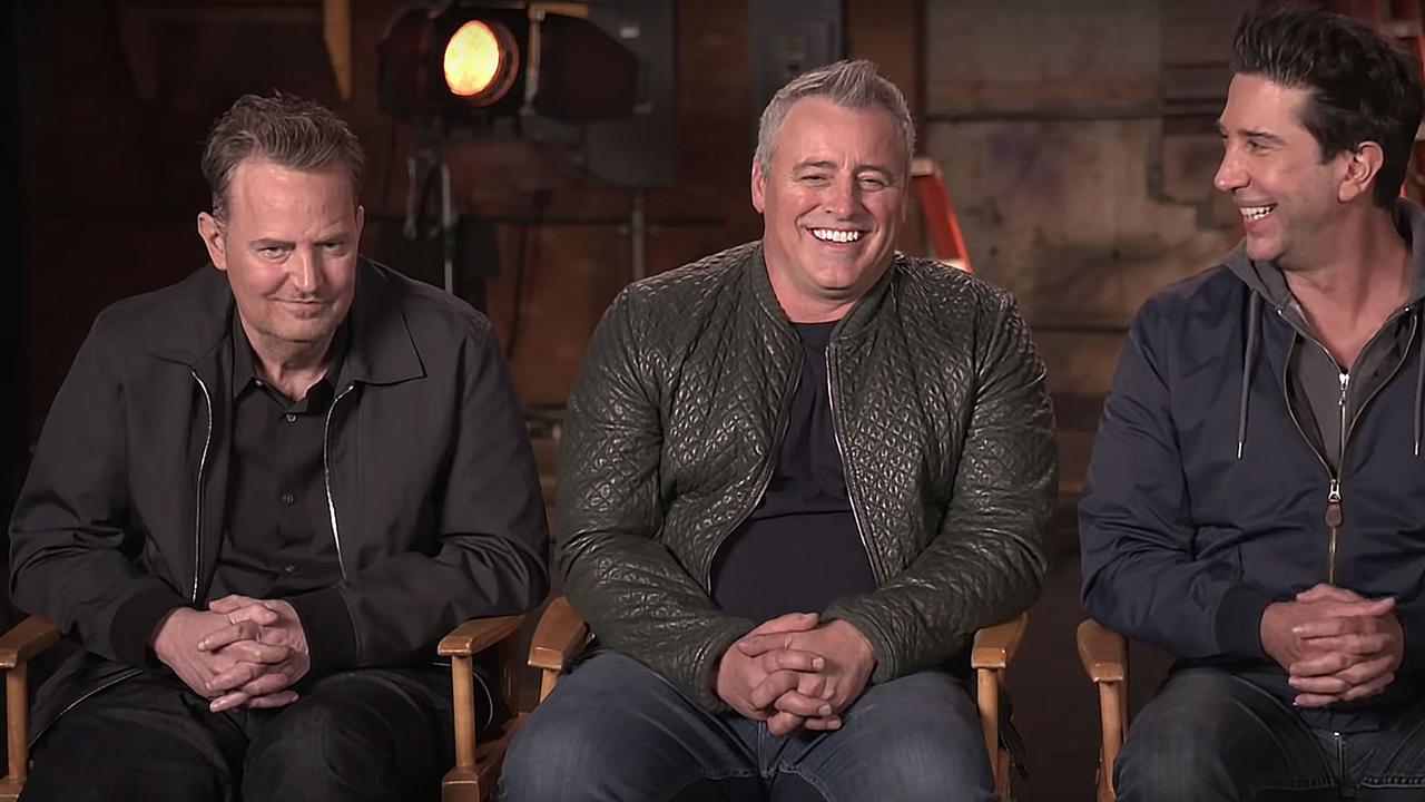 Matthew Perry (left) with Friends co-stars Matt Le Blanc (centre) and David Schwimmer.