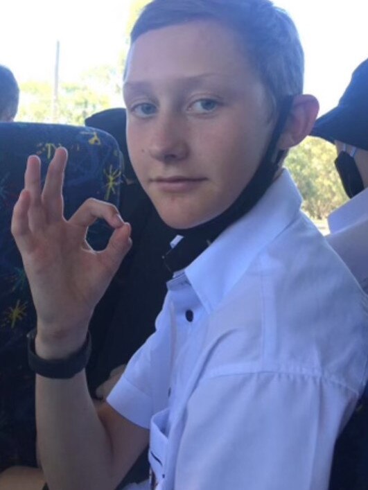 Brock Riddoch, 12, on his way to a school camp the day before suffering a severe asthma attack.