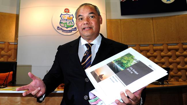 Mayor Tom Tate and the City of Gold Coast budget announcement. Picture: John Gass