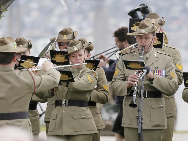 The annual remembrance day ceremony is held at the Cenotaph, Hobart, Tasmania. Picture: MATT THOMPSON.