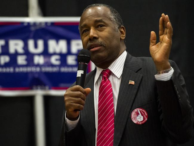 Republican Dr. Ben Carson has been working hard to convince African-Americans why they should vote for Trump. Picture: Christian Murdock/The Gazette via AP