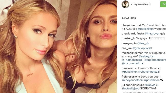 Paris Hilton and Cheyenne Tozzi are excited about the visit. Picture: Instagram