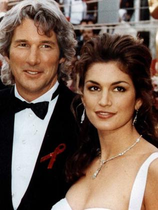 Richard Gere and Cindy Crawford married in 1991 and spilt in 1995. Picture: Supplied