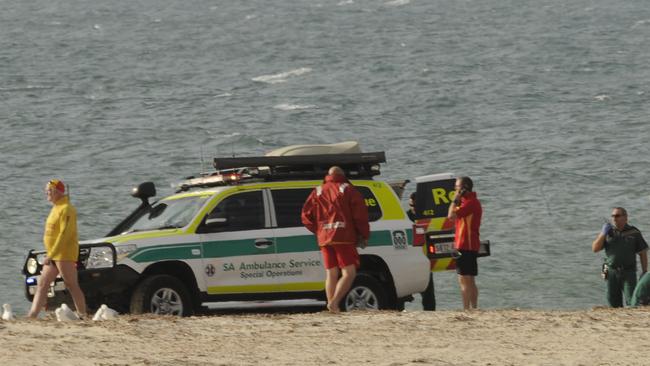 Emergency crew and paramedics arriving at the scene. Picture: Bianca De Marchi