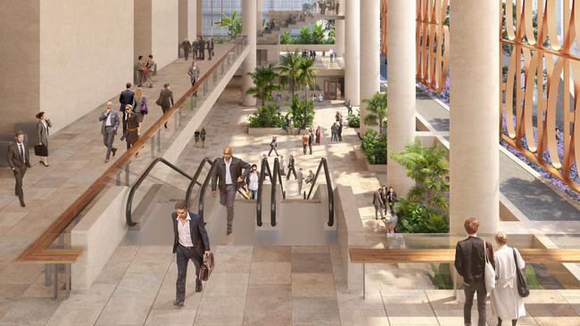 An artist’s impression inside the 205 North Quay project in Brisbane.