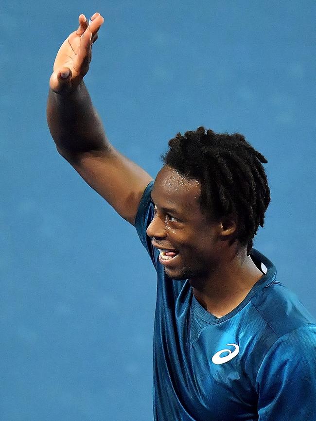 Gael Monfils acknowledges the Memorial Drive crowd. Pic: Getty Images