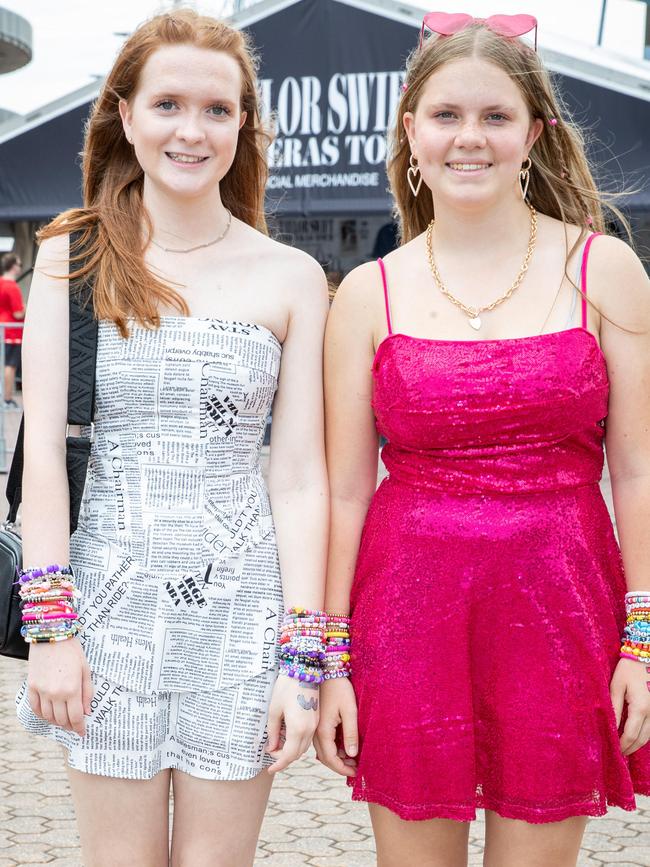 SYDNEY, AUSTRALIA - Daily Telegraph Photos February 26, 2024: Megan and Abbey at Taylor Swift's The Eras Tour concert held at Accor Stadium in Sydney. Picture: Christian Gilles