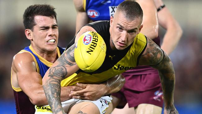 Dustin Martin started hot but faded late in the qualifying final.