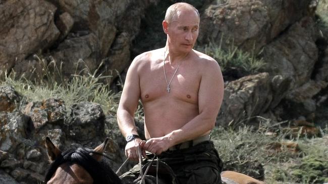 Russian Prime Minister Vladimir Putin is well known for his topless photos. Picture: AFP