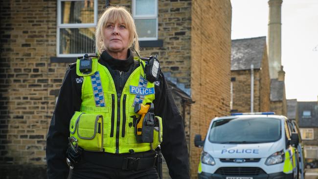 Sarah Lancashire as the British police officer with a tragic past in Happy Valley