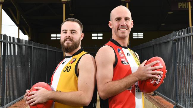 20/6/20. Brothers and former North Adelaide players Max and George Thring have signed at division one Adelaide Footy League club Goodwood Saints after their country league's season, at Keith was cancelled. Picture: Keryn Stevens