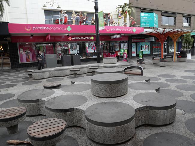 An empty Acland St mall in St Kilda during COVID-19 stage four lockdown in Melbourne. Picture: NCA NewsWire/ David Crosling