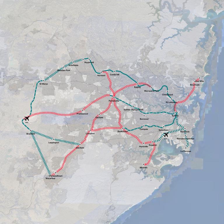 The number of Metro lines the Committee of Sydney believes is necessary to tackle the housing crisis. Picture: Supplied