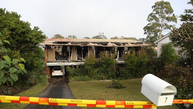 The home in Dublin Ave, Killarney Heights, was completely destroyed. Picture John Grainger