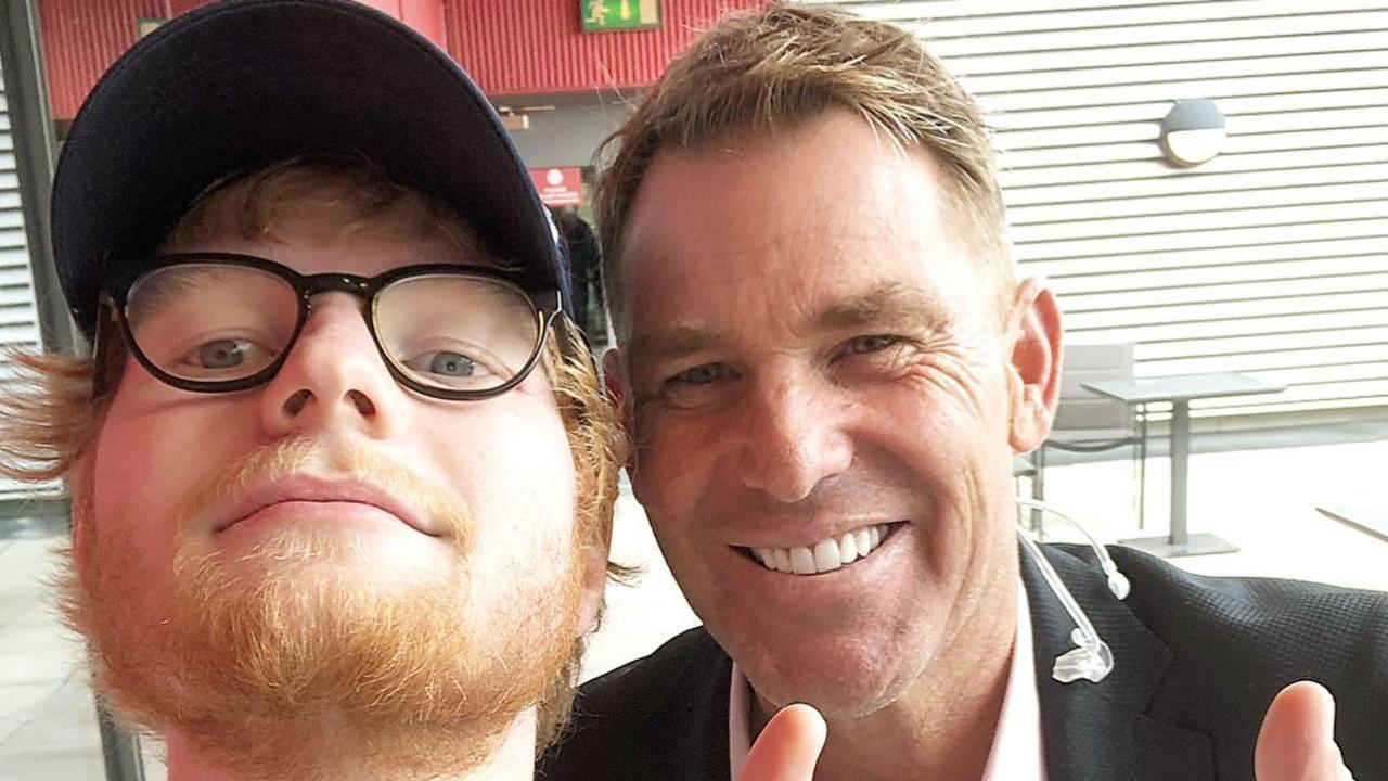 “The heart of that bloke was so big,” Shane Warne with Ed Sheeran. Picture: Instagram