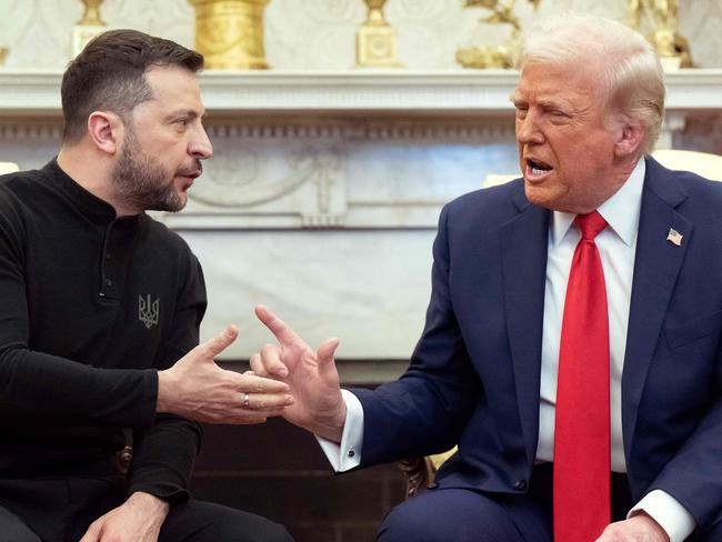 US President Donald Trump and Ukraine's President Volodymyr Zelensky meet in the Oval Office of the White House in Washington, DC, February 28, 2025. Zelensky and Trump openly clashed in the White House on February 28 at a meeting where they were due to sign a deal on sharing Ukraine's mineral riches and discuss a peace deal with Russia. "You're not acting at all thankful. It's not a nice thing," Trump said. "Itâs going to be very hard to do business like this," he added. (Photo by SAUL LOEB / AFP)