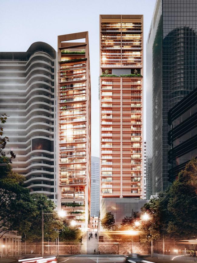 Am artist’s impression of plans for 189 Kent St, Sydney.