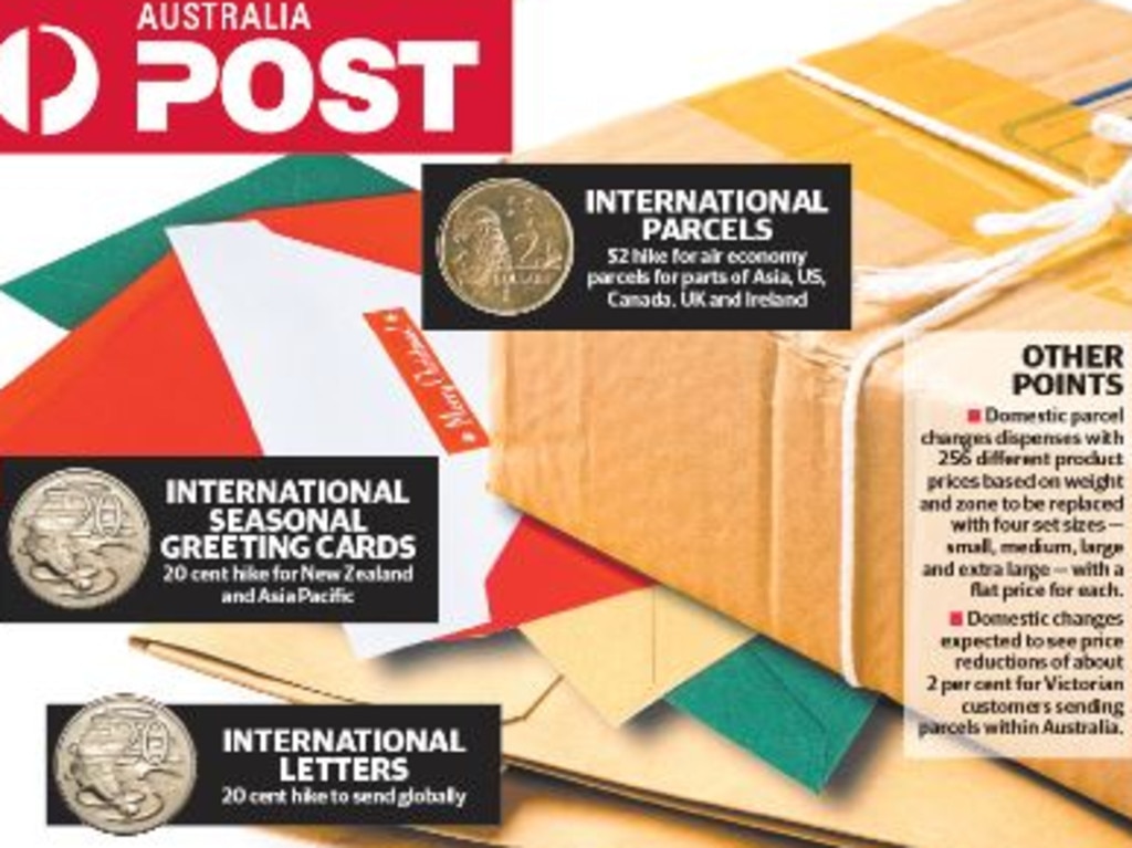 Australia Post Cost of sending parcels, letters to change Herald Sun