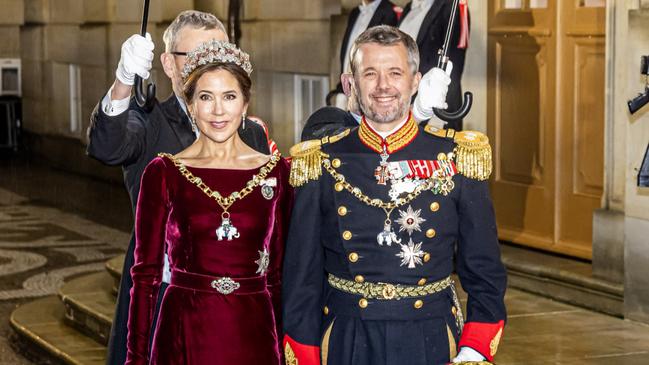 Crown Princess Mary and Crown Prince Frederik of Denmark arrive at Amalienborg Palace for the traditional new year reception in Copenhagen. Picture: Getty Images