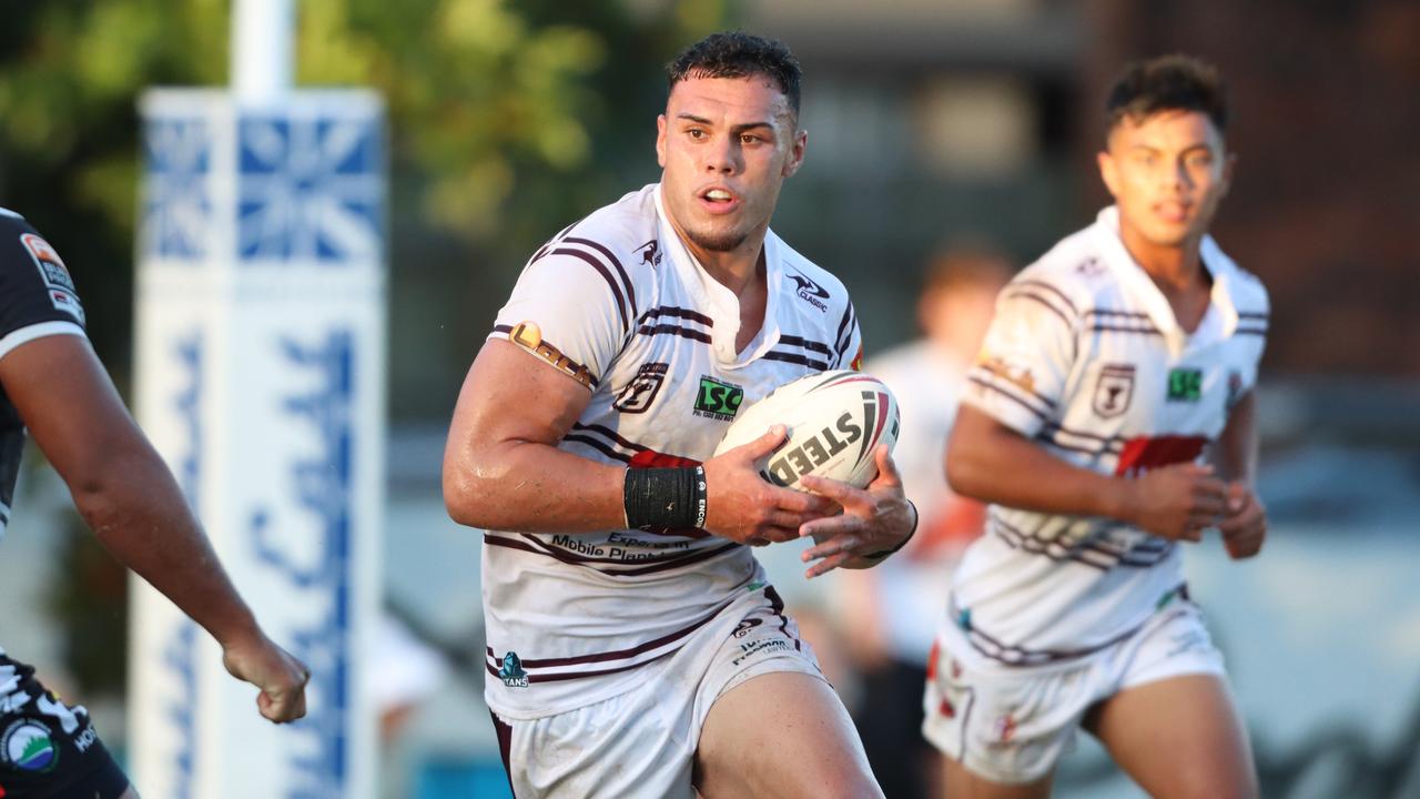 08/03/2023 - Iszac Fa’asuamaleaui has made a great start to his league career with the Burleigh Bears. Picture: Bailey Sands Media