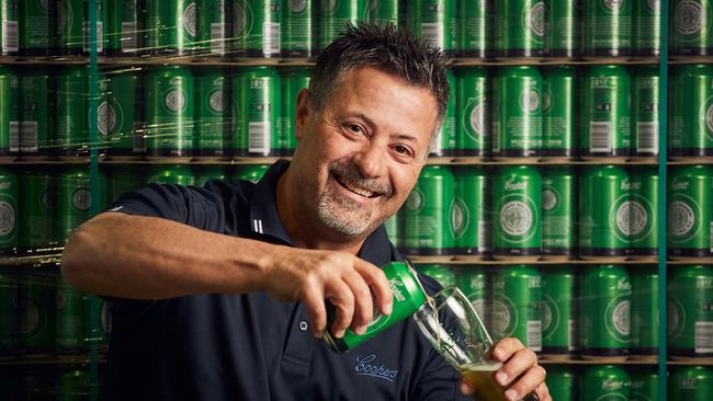 Coopers Brewery warehouse and distribution manager Frank Perrotta with the popular Pale Ale in a can.