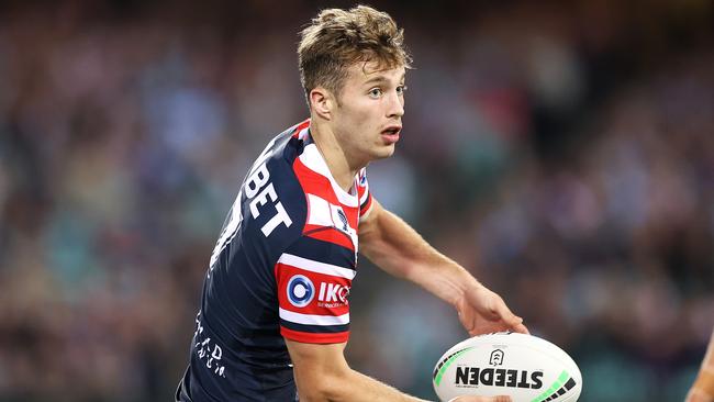 It‘s no coincidence that Sydney Roosters rookie halfback Sam Walker already possesses composure like premiership-winning teammate Luke Keary. Photo: Mark Kolbe/Getty Images.
