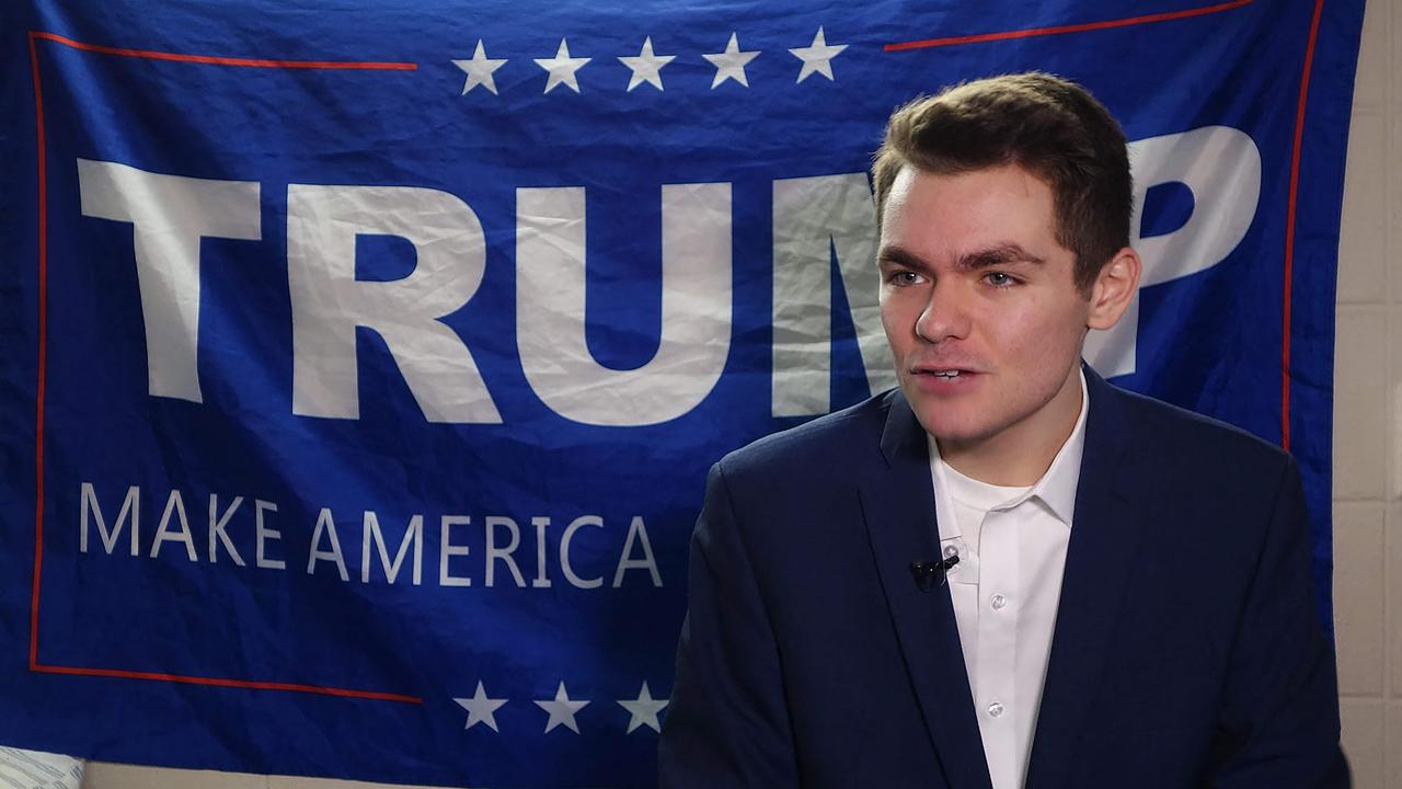 Conservative student and supporter of US President Donald Trump, Nick Fuentes. Picture: William Edwards/AFP