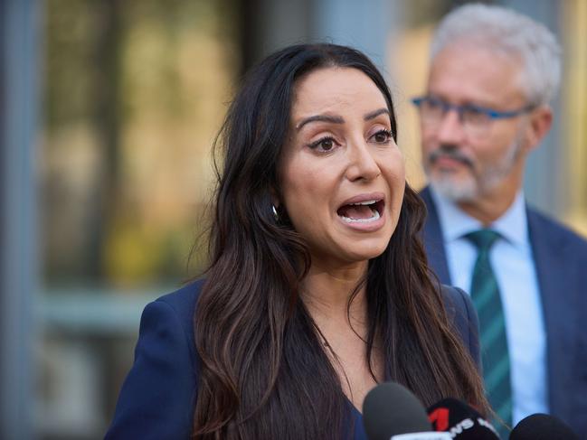 SYDNEY, AUSTRALIA - NewsWire Photos, February 28, 2025 . Antoinette Lattouf  speakingto the media in front of thew federal court, in Sydney  :   Picture: NewsWire / Flavio Brancaleone