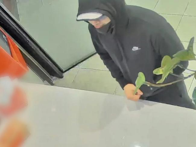The man was captured outside a fast food resturant inside a shopping centre. Picture: NSW Police