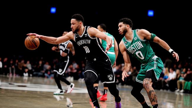 Ben Simmons put up a bizarre stateline against the Celtics. Picture: Al Bello/Getty Images