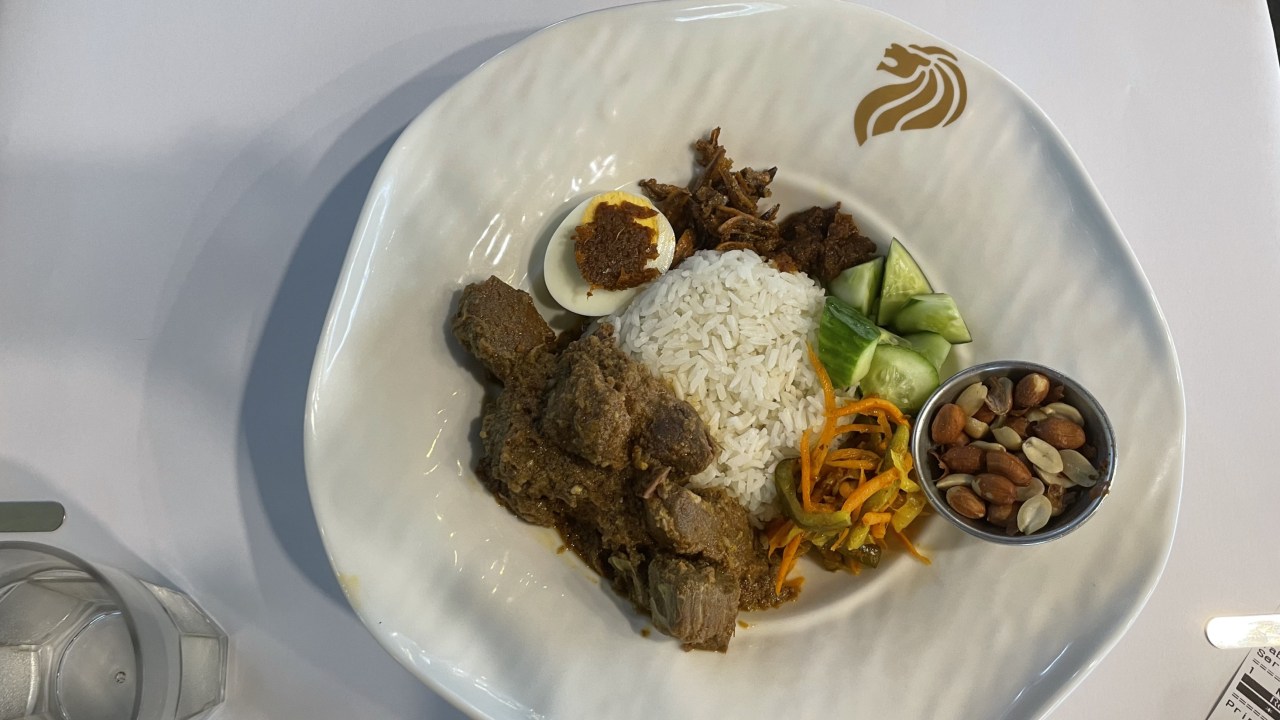 Nasi lemak with beef rendang at Temasek Parramatta.