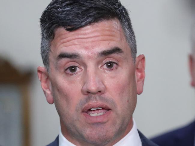 Victorian Liberals voting on a new leader in a challenge to leader John Pesutto. Brad Battin leaves the  party room as the new Victorian Liberal leader. . Friday, December 27. 2024. Picture: David Crosling