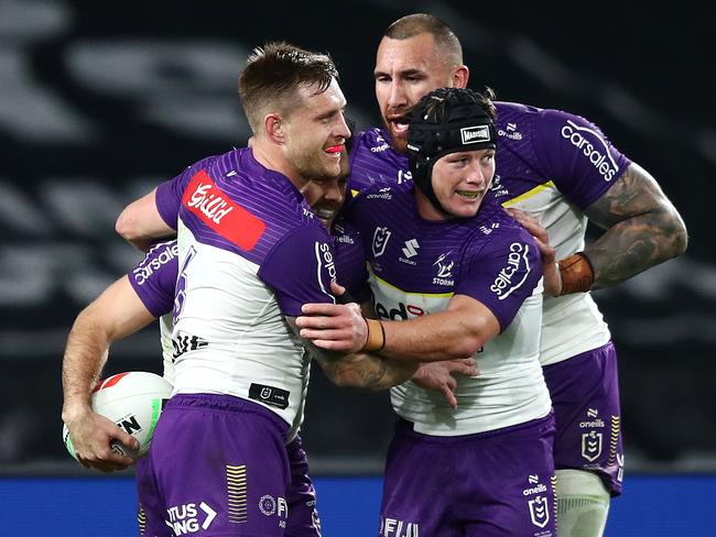 Melbourne started off strong against South Sydney but coach Craig Bellamy would have been furious after they produced a poor second half performance. Picture: NRL Imagery