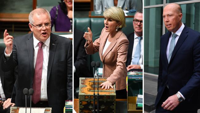 A three-way contest between Scott Morrison, Julie Bishop and Peter Dutton could go down to the wire today.