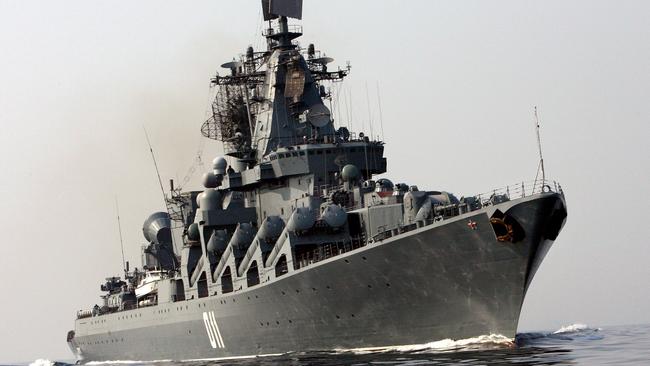 Russia will celebrate Pacific Fleet Day on May 21. The Guards guided-missile cruiser Varyag underway at sea.